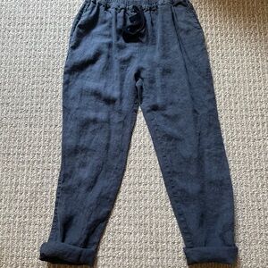 notPERFECTLINEN Blue Loose Linen Pants Size s
